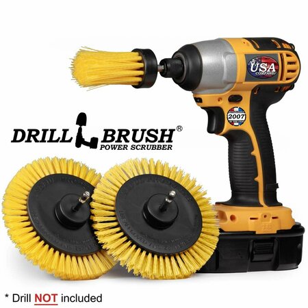 Drill Brush Power Scrubber By Useful Products 5 in W 5 in L Brush, Yellow Y-EES-1L-QC-DB